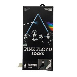 Pink Floyd Socks 3 (Three) Pairs Size 7-12 Black, White, & Gray Y2K Retro Rock